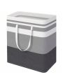 HomeHacks 1-Pack Large Laundry Basket, Waterproof, Freestanding Laundry Hamper, Collapsible Tall Clothes Hamper with Extended Handles for Clothes Toys in the Dorm and Family Gradient Grey