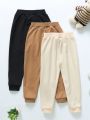 SHEIN Kids EVRYDAY Baby Boys' Casual Letter Patchwork Jogger Pants