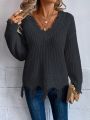 Women's Distressed Off-Shoulder Knit Sweater