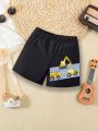 Boys' Casual, Sport, Everyday Wear, Fun Printed Excavator Shorts, Baby & Toddler