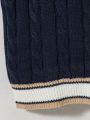 Big Boys' Contrasting Cable Knit V-Neck Sweater