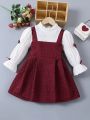 SHEIN Kids KDOMO Toddler Girls' Bell Sleeve Two-In-One Dress