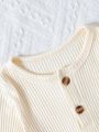 SHEIN 2pcs/set Baby Boys' Casual Comfortable Simple Long-sleeved Bodysuit For Daily & Home Wear, Spring