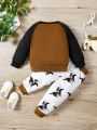 Baby Boys' Color Block Horse Rider Printed Outfit