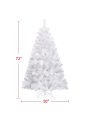 6FT Artificial Holiday Christmas Tree, Unlit Premium Hinged Spruce Holiday Xmas Tree, 800 Branch Tips & Metal Foldable Stand for Home, Office, Party Decoration