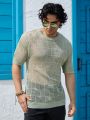 Men'S Short Sleeve Knitted Hollow Out Top
