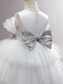 Young Girl's Romantic Gorgeous Multi-Layered Cake Princess Dress With Beading And Bowknot Detailing, Flower Girl Dress For Wedding/Party/Host/Birthday