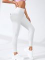 Wide Waistband Phone Pocket Patched Sports Leggings