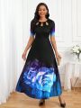 SHEIN Lady Women's Floral Print Cut Out Design Dress