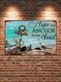 1pc Antique Anchor Brilliant Ocean Seagull Hope Is An Anchor For The Soul Wall Art (12x8), Retro Metal Tin Sign, Vintage Sign, Home Wall Decor, Home Decor, Room Decor, Wall Art Decor, Farm Decor, Patio Garden Decor, F