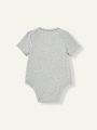 Cozy Cub Newborn Baby Boy Two-Piece Set Of Short Sleeve Bodysuit With Lap Shoulder And Round Neckline With Letter Design