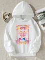 Girls' Casual Sports Style Hoodie, Autumn And Winter Collection