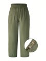 Plus Size Solid Colored Casual Pants