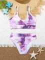 Tween Girls' Random Printed Bikini Swimwear Set