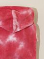 PETSIN Red And White Tie-dye Pet Jacket For Fall And Winter