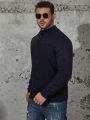 Extended Sizes Men Plus Solid Button Front Cardigan