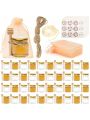 1.5oz - 40 Pack Mini Honey Jars with Dipper Gold Lid Tiny Hexagon Honey Jar in Bulk for Baby Shower, Wedding and Party Favors, Thank You Gift