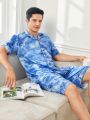 Men's Tie Dye Contrast Trim Homewear Set