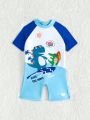 Infant Boys' Dinosaur Letter Print Short Sleeve One Piece Swimsuit