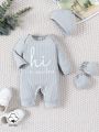 Baby Boy Jumpsuit With Printed Design Long Sleeve