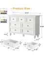 7 Drawer Dresser for Bedroom, Drawer of Chest with Metal Handles