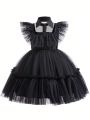 Toddler Girls' Ruffle Hem Mesh Formal Dress