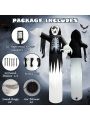Gymax 12 FT Tall Halloween Inflatable Skeleton Ghost Spooky Halloween Blow Up Backyard Decor