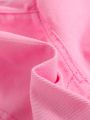 SHEIN Young Girls' Spring Summer Boho Ruffle  Dopamine Pink Jeans ShortsFrayed Hem Washed Comfortable Soft Denim Shorts