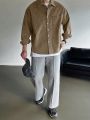 DAZY Men's Solid Color Long Sleeve Pocket Shirt
