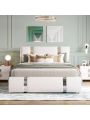 Full Size Upholstered Faux Leather Platform Bed with a Hydraulic Storage System, Durable Bedframe for Teens, Bedroom, Home Furniture, No Box Spring Required