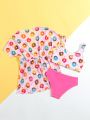 Toddler Girls' Donut Print Swimsuit Set