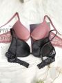 2pack Contrast Lace Underwire Bra