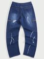 ROMWE Street Life Men's Fashionable Loose Fit Denim Pants