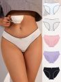 SHEIN 5pcs/Set Women'S Contrast Trimmed Triangle Panties