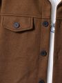 Big Boys' Button Up Shirt And Jogger Pants Set With Lapel Flap Detail, Green, 2pcs