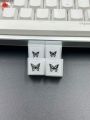 1pc Cute Multicolor Translucent Butterfly Keycap Made Of Abs Resin Suitable For Mechanical Keyboard Decoration