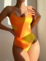 SHEIN Swim SPRTY Tie-Dye Cutout One-Piece Swimsuit