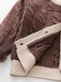 New Arrival Baby Knit Sweater Set With Contrasting Color, Fall And Winter