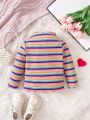 Infant And Child (girls) Colorful Striped Knitted Tops, Autumn And Winter