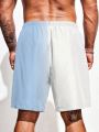 Men's Plus Size Gradient Drawstring Waist Beach Shorts