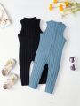 SHEIN 2pcs/Set Casual And Comfortable Baby Girl Jumpsuit