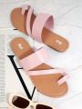 Vegan Leather Slip-On Flat Sandals