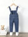Baby Boy Ripped Pocket Front Denim Overalls