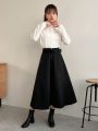 FRIFUL Women's Zipper Front Skirt