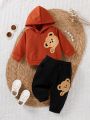 Baby Boy Bear Patched Hoodie & Sweatpants