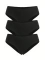 SHEIN Leisure 3pack Solid Simple Brief