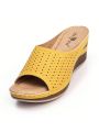 Women's Vintage Stitching Open Toe Fish Mouth Orthopedic Sandals Slope Heel Thick Bottom Slip On Wedge Slippers Arch Support Casual Comfortable Sandals