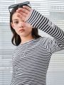 SHEIN Kids KDOMO Tween Girl Striped Print Fitted Dress