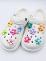10pcs/set Cartoon Resin Colorful Flower Cute Shoe Charms For Hole Shoes