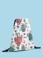 Cactus Graphic Drawstring Backpack